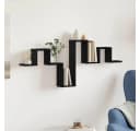 vidaXL Wandregal Wandmontiert Schwarz Eichen-Optik Modern Bild 1