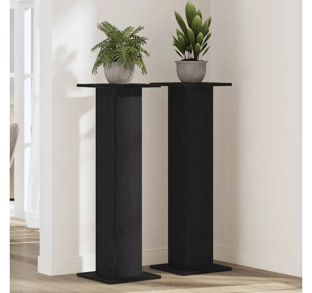 VIDAXL Blumenständer Schwarze Eiche Holzwerkstoff Rechteckig