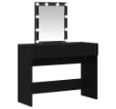vidaXL Schminktisch Schwarz Eichen-Optik mit LED-Spiegel und USB-Anschluss Bild 2