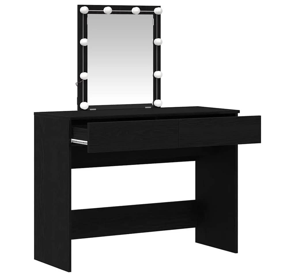 vidaXL Schminktisch Schwarz Eichen-Optik mit LED-Spiegel und USB-Anschluss - Bild 5