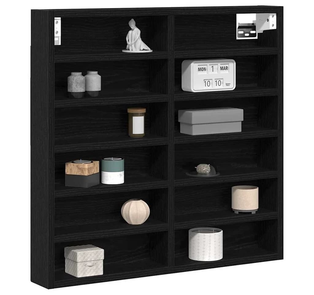 vidaXL Vitrine Schwarz Eichen-Optik 60 x 8,5 x 58 cm Holzwerkstoff - Bild 3