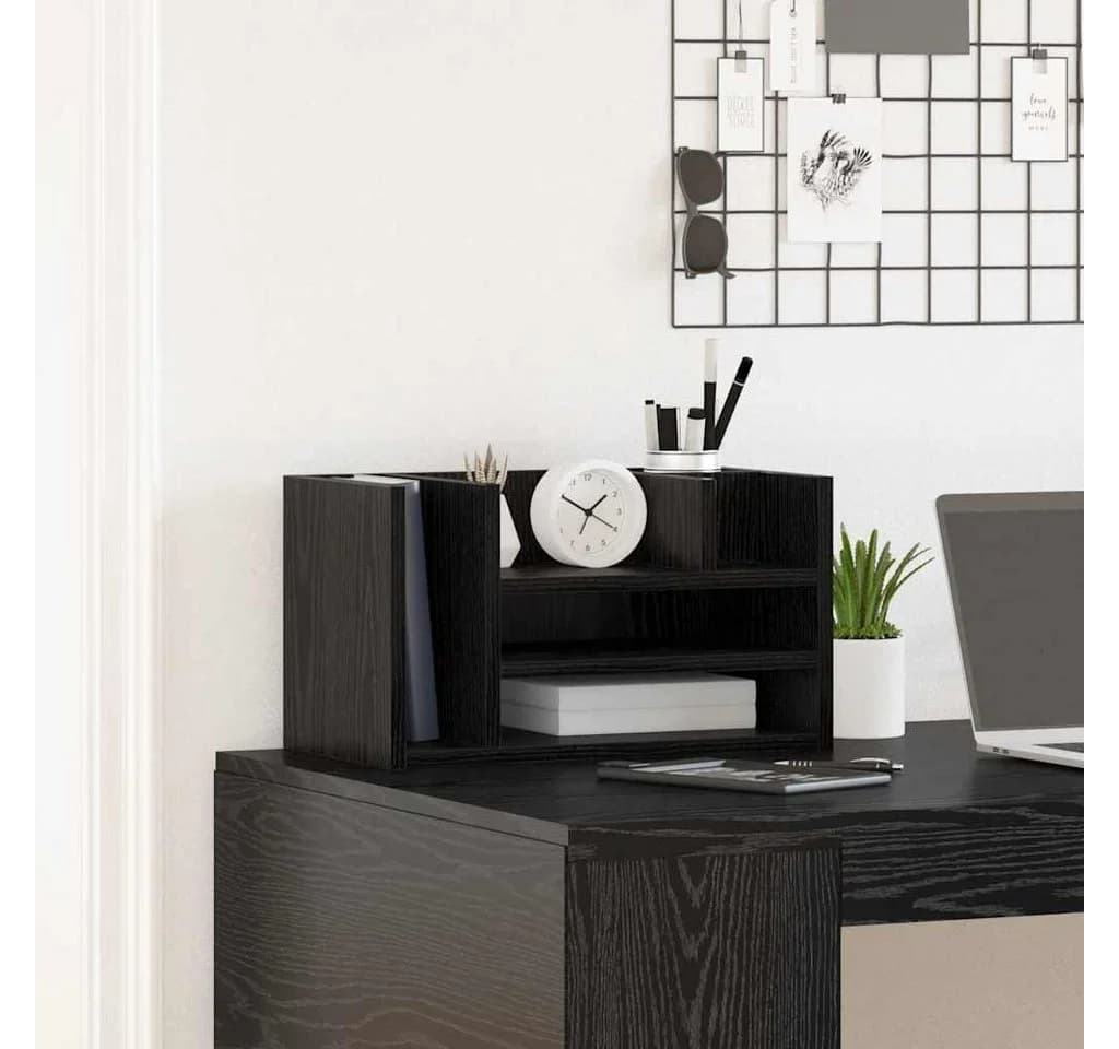 vidaXL Schreibtisch Organizer Schwarz Eichen-Optik Holzwerkstoff - Bild 4