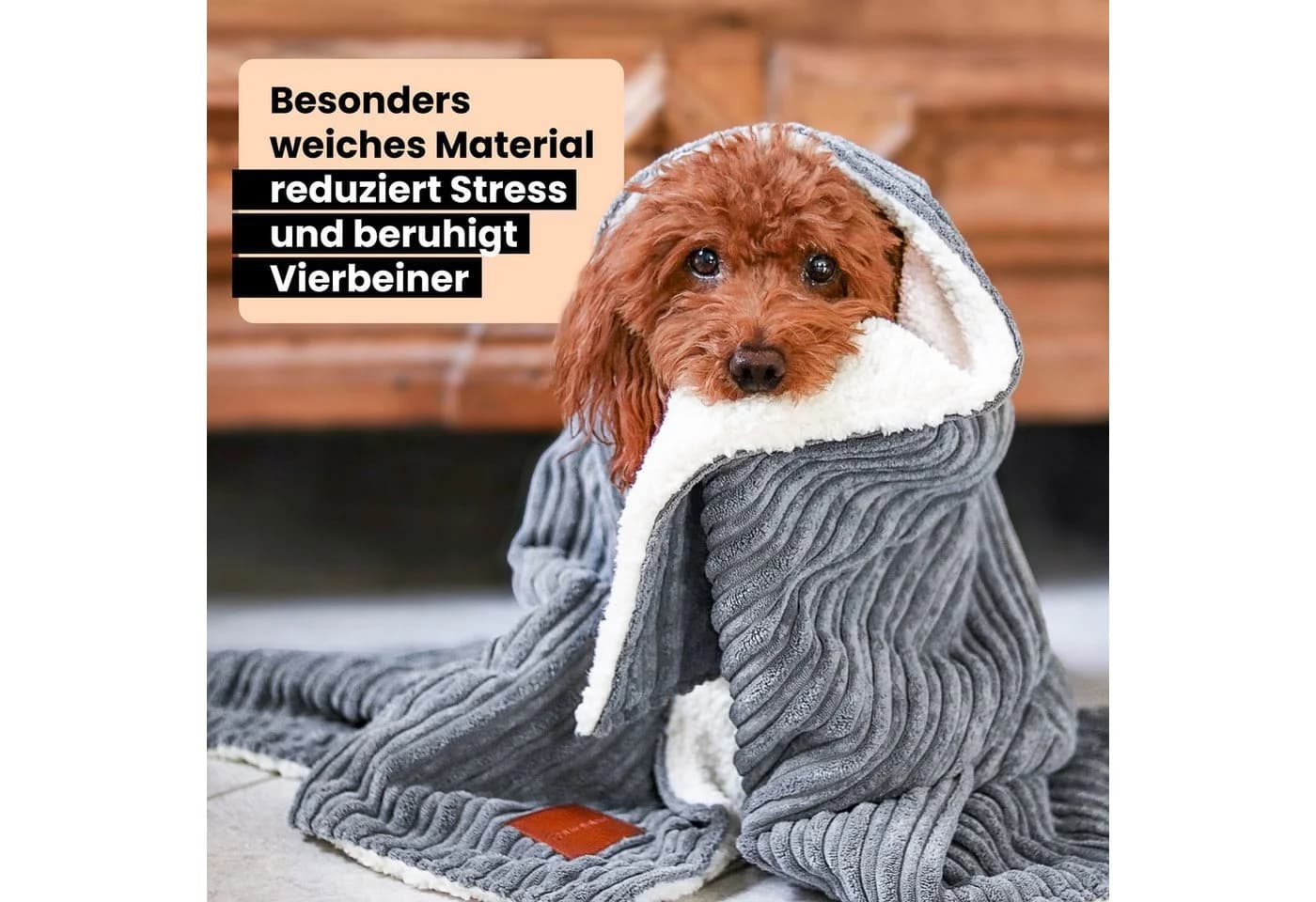 Wahre Tierliebe Tierdecke Premium Kuscheldecke Fluffy Grau - Bild 3