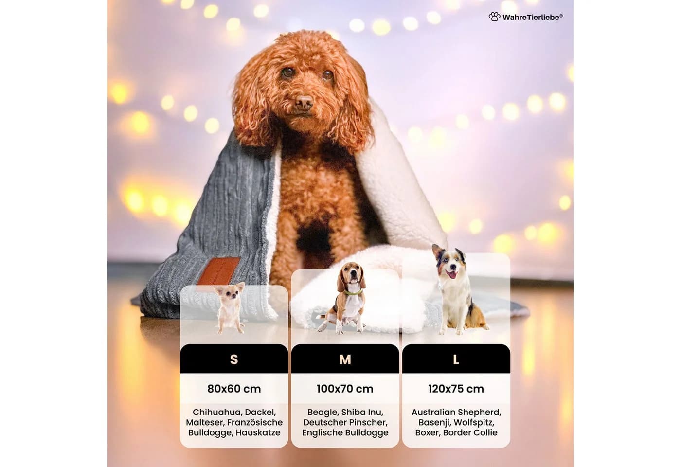 Wahre Tierliebe Tierdecke Premium Kuscheldecke Fluffy Grau - Bild 5
