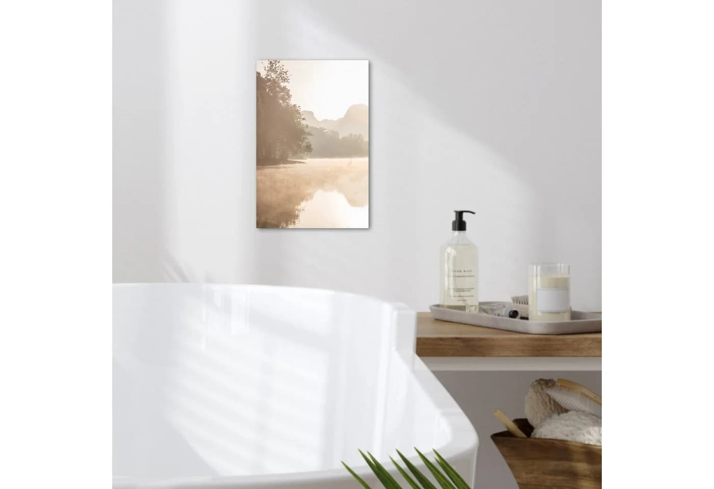 OneMillionCanvasses® Leinwandbild Landschaft Beige mit Holzrahmen - Bild 3