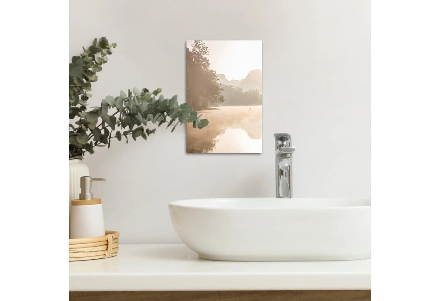 OneMillionCanvasses® Leinwandbild Landschaft Beige mit Holzrahmen - Bild 4