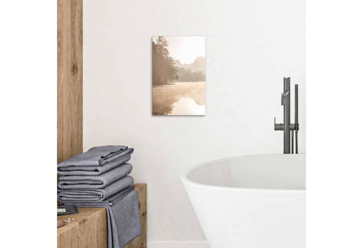 OneMillionCanvasses® Leinwandbild Landschaft Beige mit Holzrahmen - Bild 5