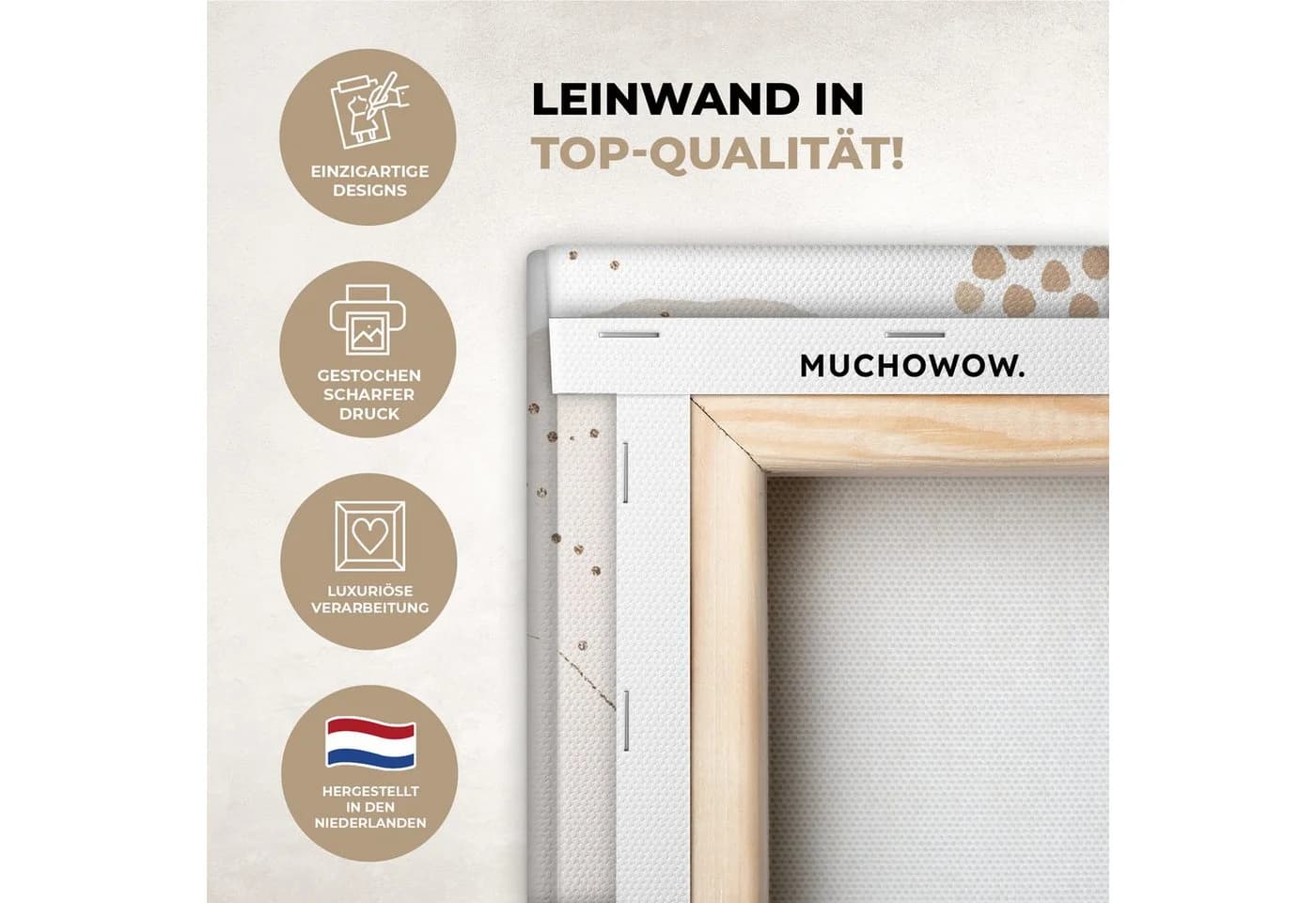 OneMillionCanvasses® Leinwandbild Abstrakt Beige Modern