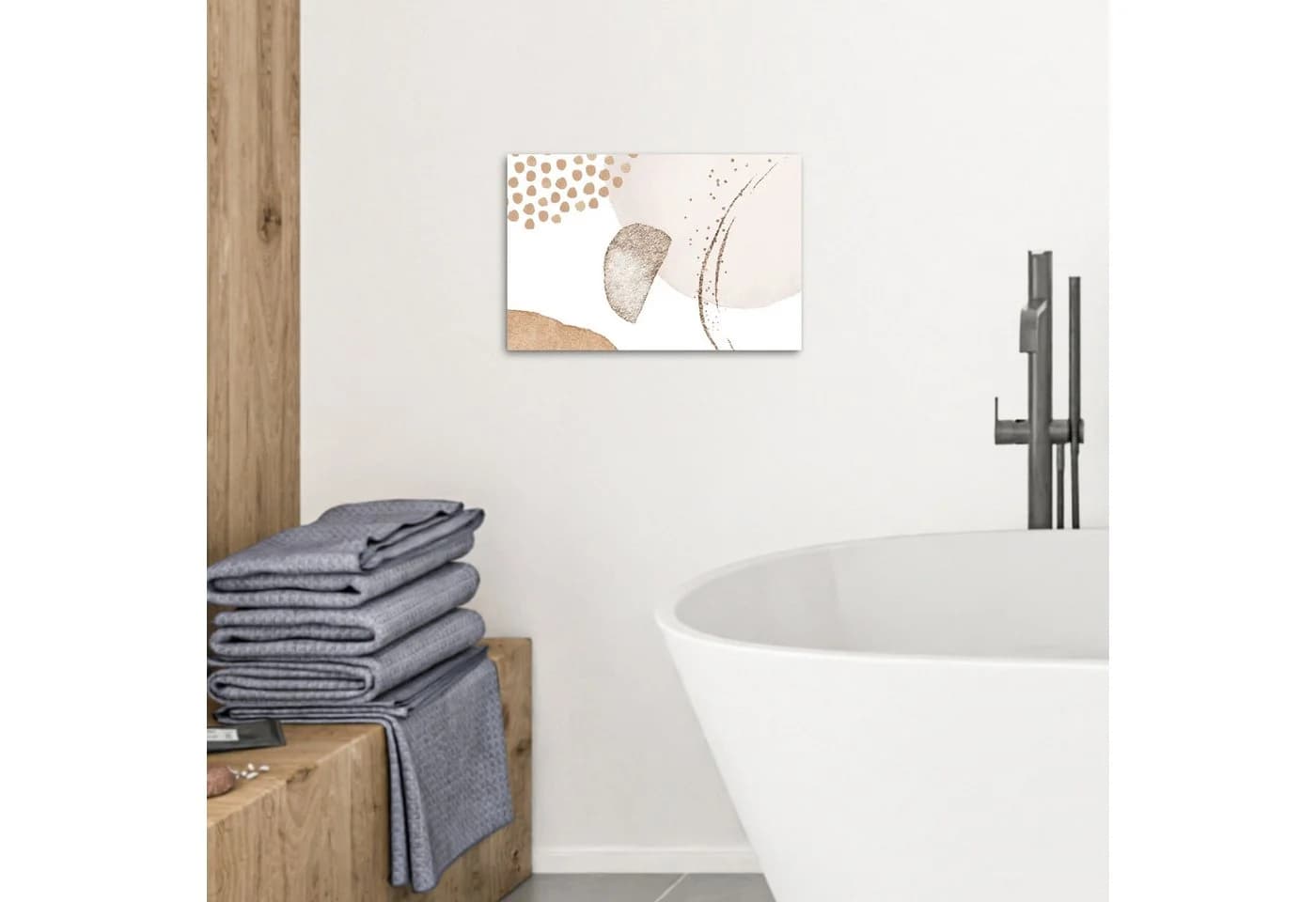 OneMillionCanvasses® Leinwandbild Aquarell - Pastell - Beige - Abstrakt - Modern, Fotodruck - Bild 3