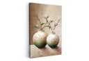 OneMillionCanvasses® Leinwandbild Blumen Vase Beige Weiß Bild 2