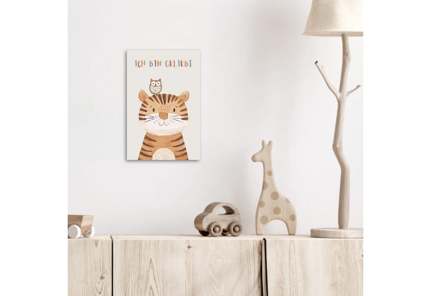 OneMillionCanvasses® Leinwandbild Tiger & Eule Beige Motiv - Bild 5