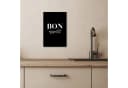 OneMillionCanvasses® Leinwandbild Bon appétit Spruch Schwarz Fotodruck 20x30 cm Bild 3