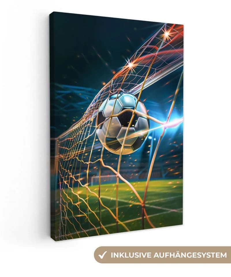 OneMillionCanvasses® Leinwandbild Fußball-Tor Motiv Bunt - Bild 2