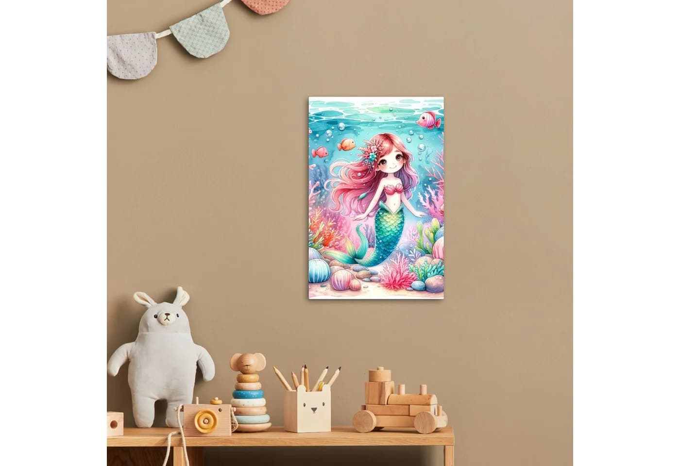 OneMillionCanvasses® Leinwandbild Meerjungfrau Bunt Unterwasser - Bild 3