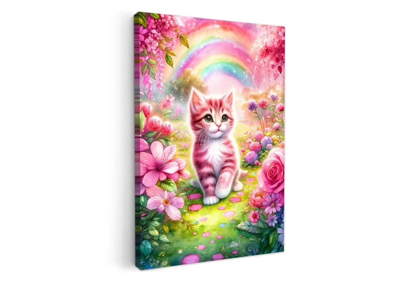 OneMillionCanvasses® Leinwandbild Kätzchen Rosa Fotodruck - Bild 2