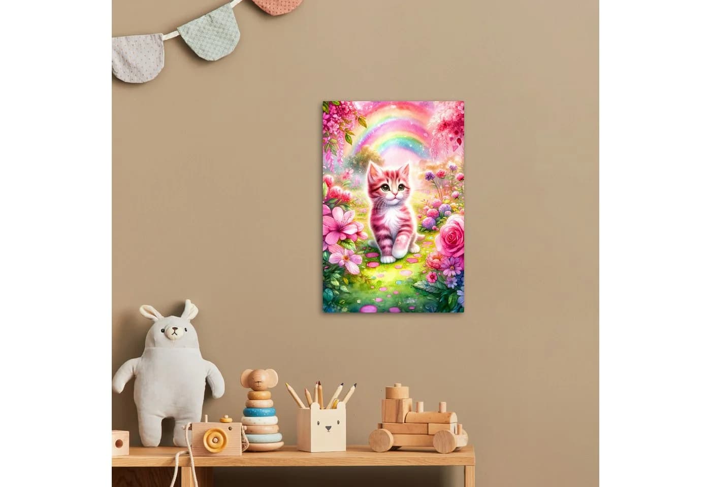 OneMillionCanvasses® Leinwandbild Kätzchen Rosa Fotodruck - Bild 3