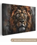 OneMillionCanvasses® Leinwandbild Löwe Schwarz Bild 2