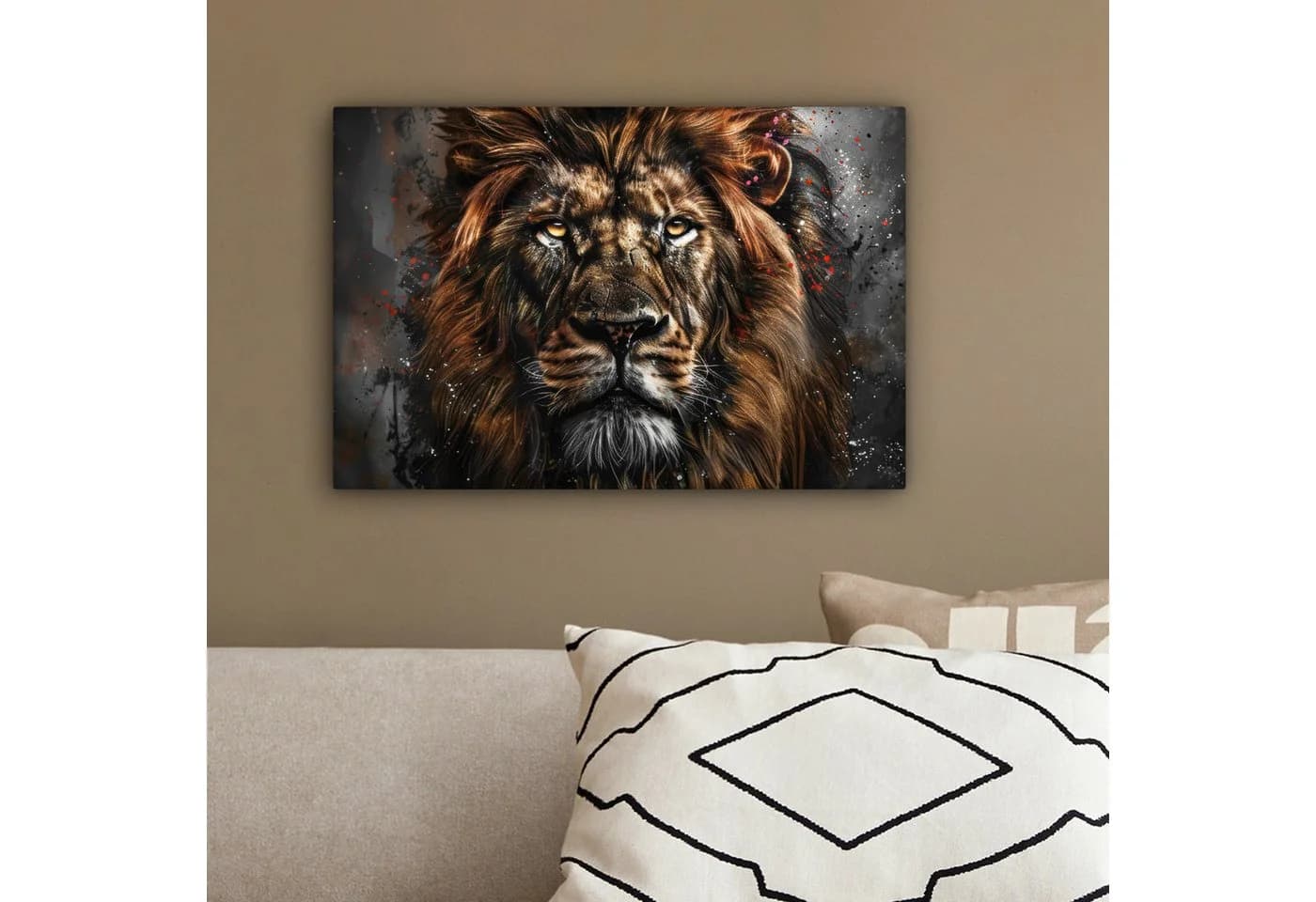 OneMillionCanvasses® Leinwandbild Löwe Schwarz - Bild 4