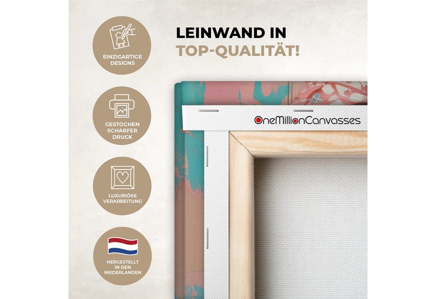 OneMillionCanvasses® Leinwandbild Frau Porträt Blau Rosa Modern - Bild 3