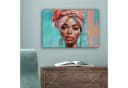 OneMillionCanvasses® Leinwandbild Frau Porträt Blau Rosa Modern Bild 5