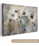 OneMillionCanvasses® Leinwandbild Blumen Pflanzen Grau Abstrakt 30x20 cm Bild 2