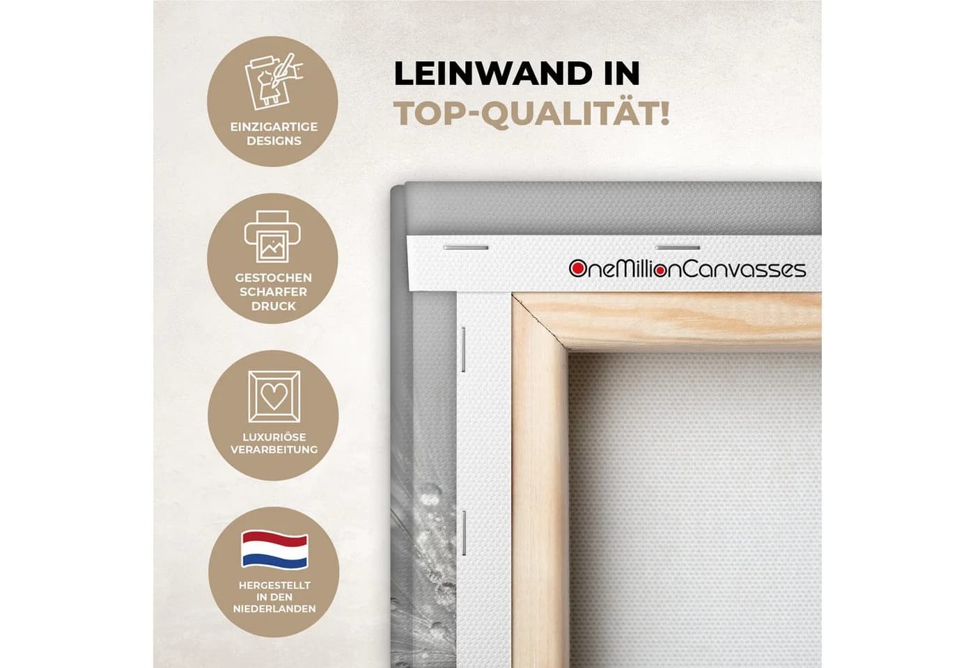 OneMillionCanvasses® Leinwandbild Löwenzahn - Wassertropfen - Stilleben - Bild 3