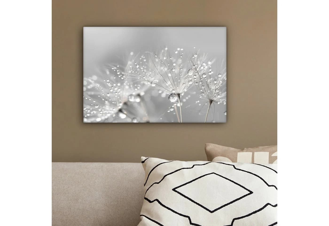 OneMillionCanvasses® Leinwandbild Löwenzahn - Wassertropfen - Stilleben - Bild 4
