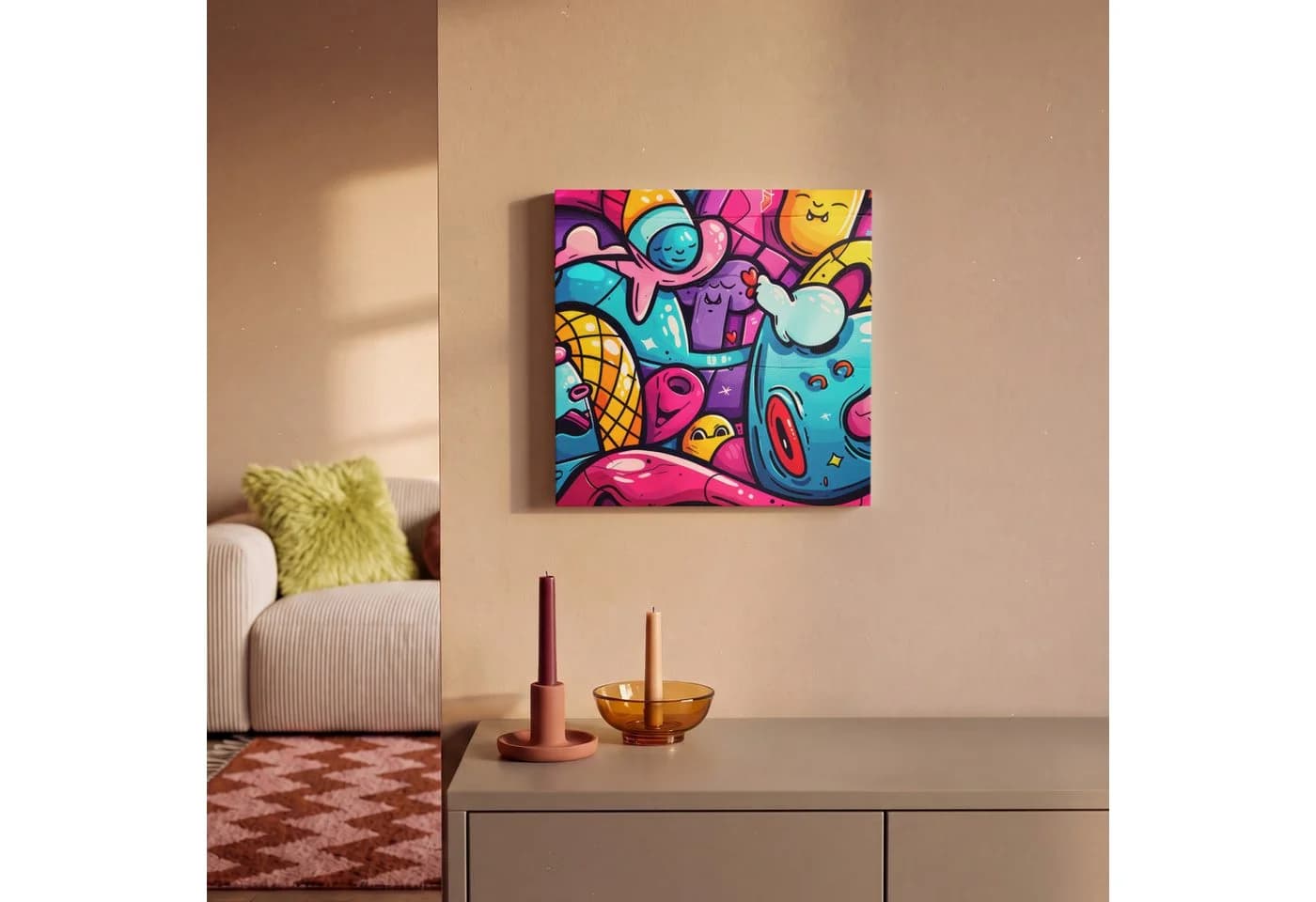 OneMillionCanvasses® Leinwandbild Abstrakt Neon Bunt