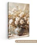 OneMillionCanvasses® Leinwandbild Blumen - Vase - Stilleben - Beige Bild 2
