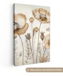OneMillionCanvasses® Leinwandbild Blumen Beige Natur Illustration Bild 2