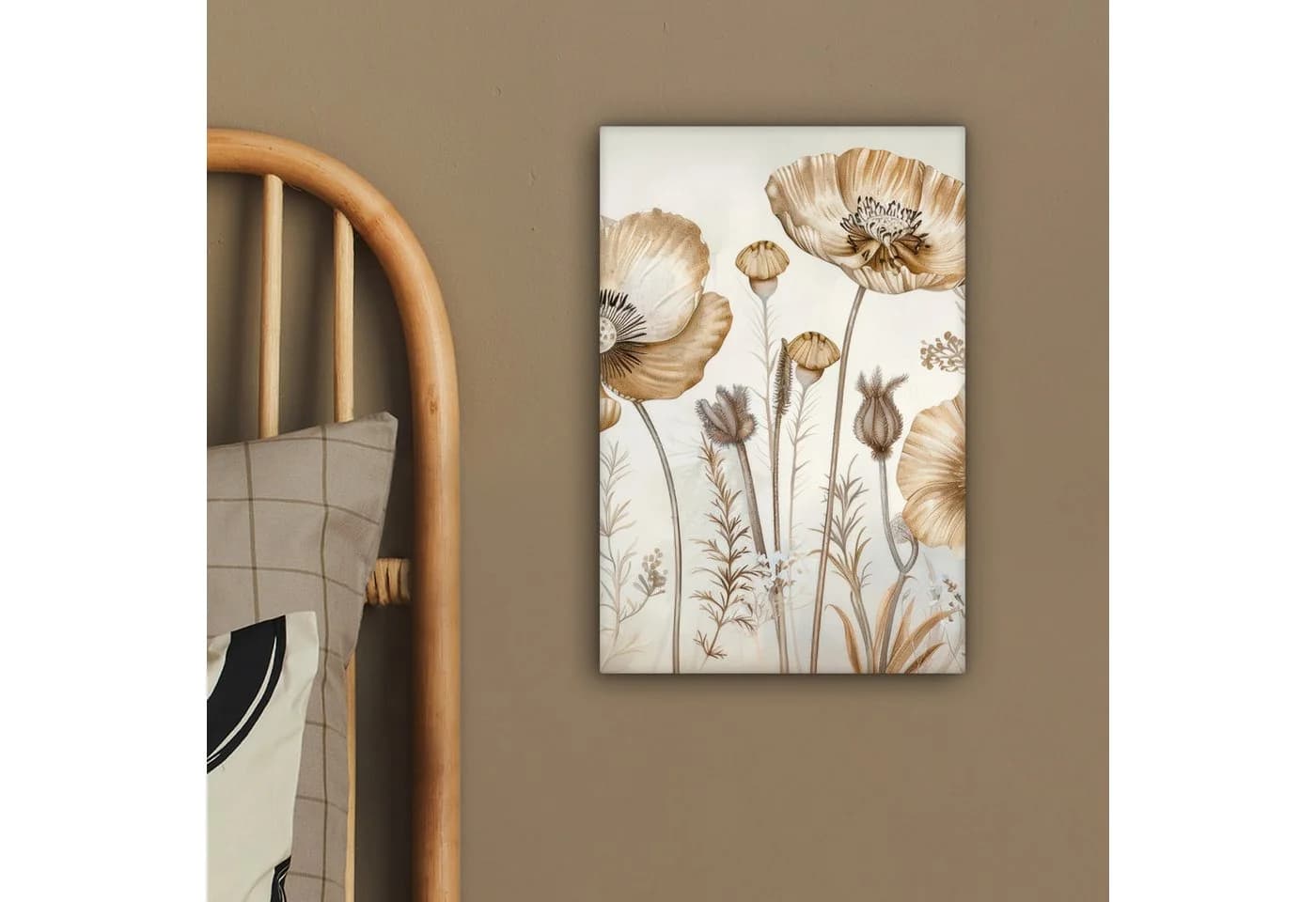 OneMillionCanvasses® Leinwandbild Blumen Beige Natur Illustration - Bild 4