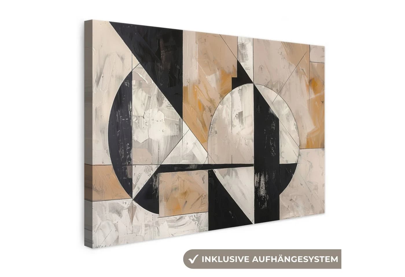 OneMillionCanvasses® Leinwandbild Abstrakt Modern Pastell Schwarz - Bild 2