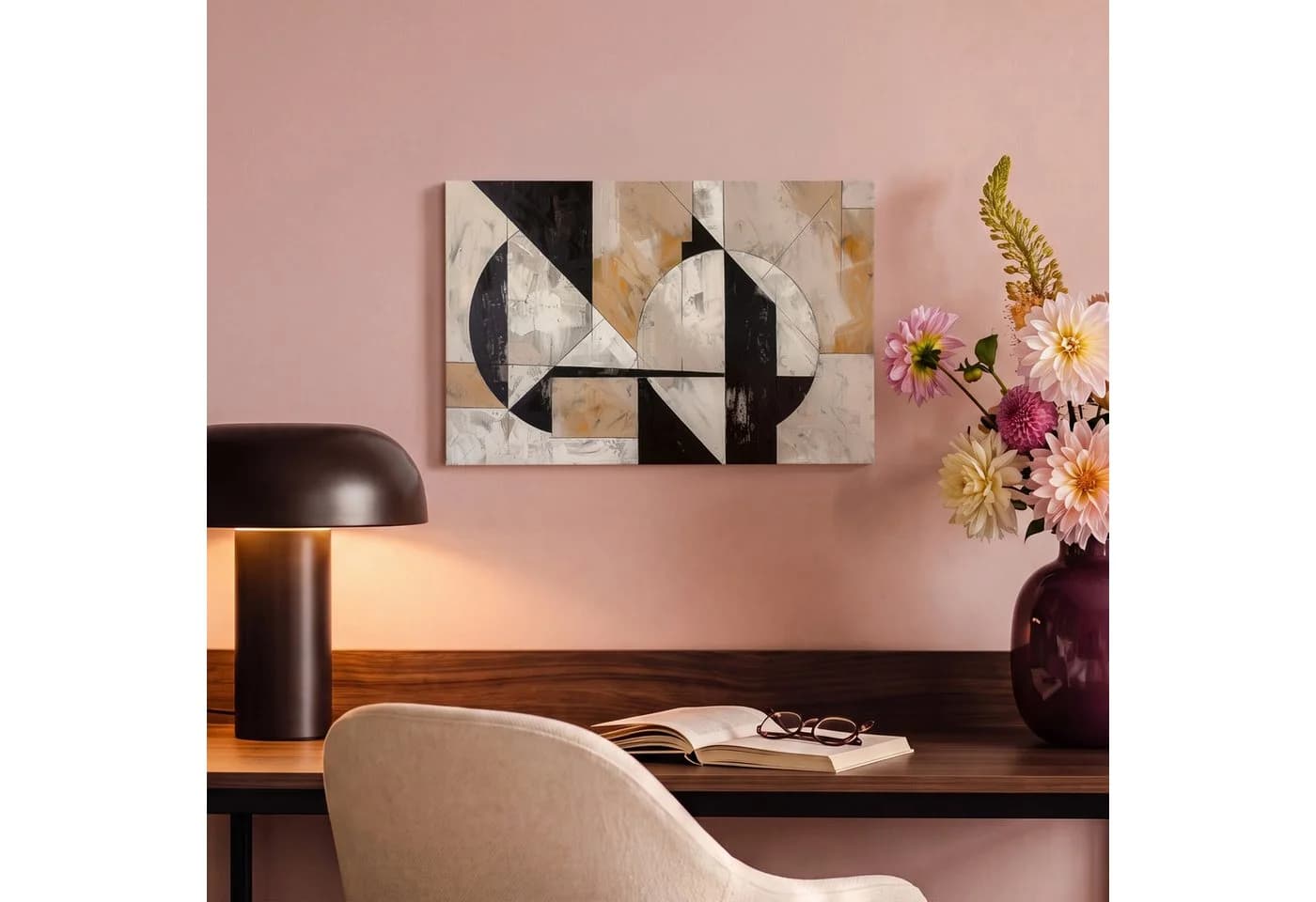 OneMillionCanvasses® Leinwandbild Abstrakt Modern Pastell Schwarz - Bild 4