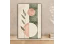OneMillionCanvasses® Leinwandbild Geometrisch Rosa Grün Natur Bild 1