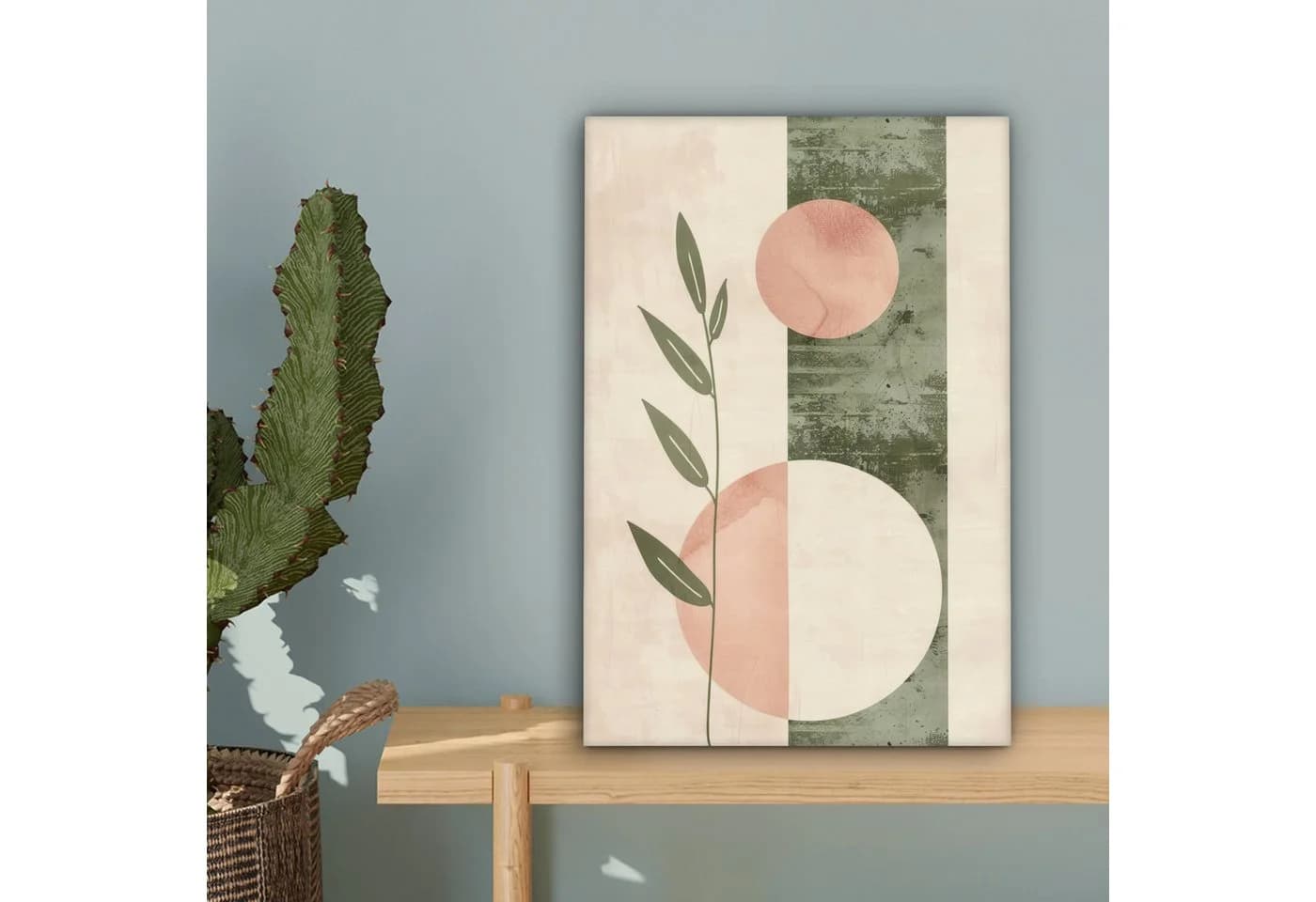 OneMillionCanvasses® Leinwandbild Geometrisch Rosa Grün Natur - Bild 5