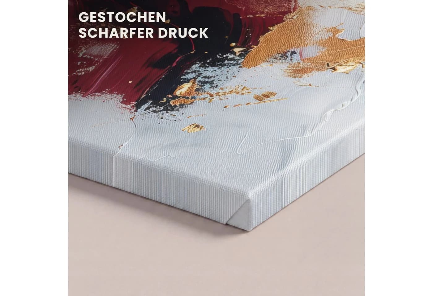 OneMillionCanvasses® Leinwandbild Rot - Abstrakt - Gold - Modern 20x30 cm - Bild 3