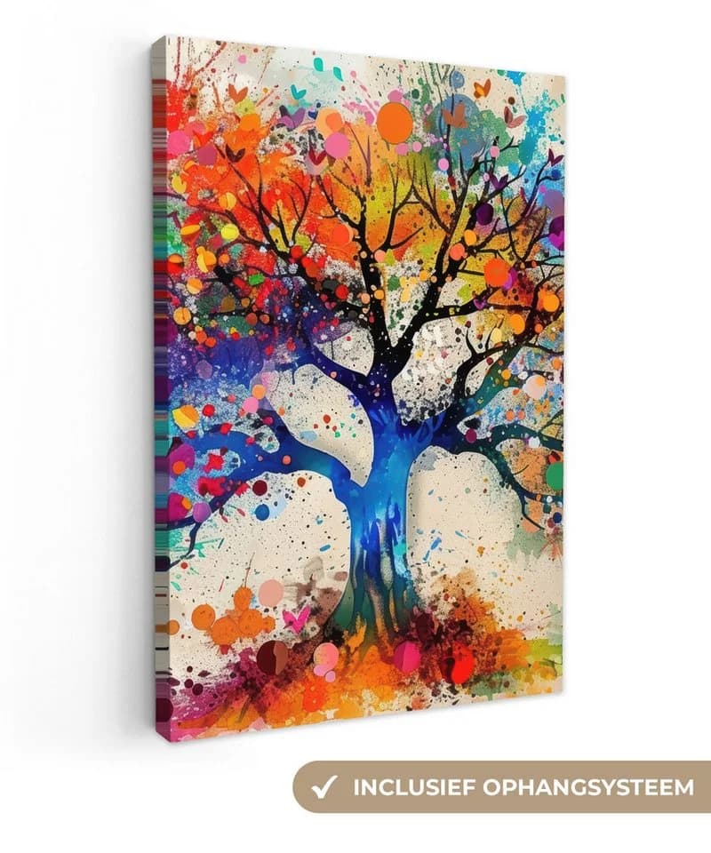 OneMillionCanvasses® Leinwandbild Baum des Lebens Bunt - Bild 2