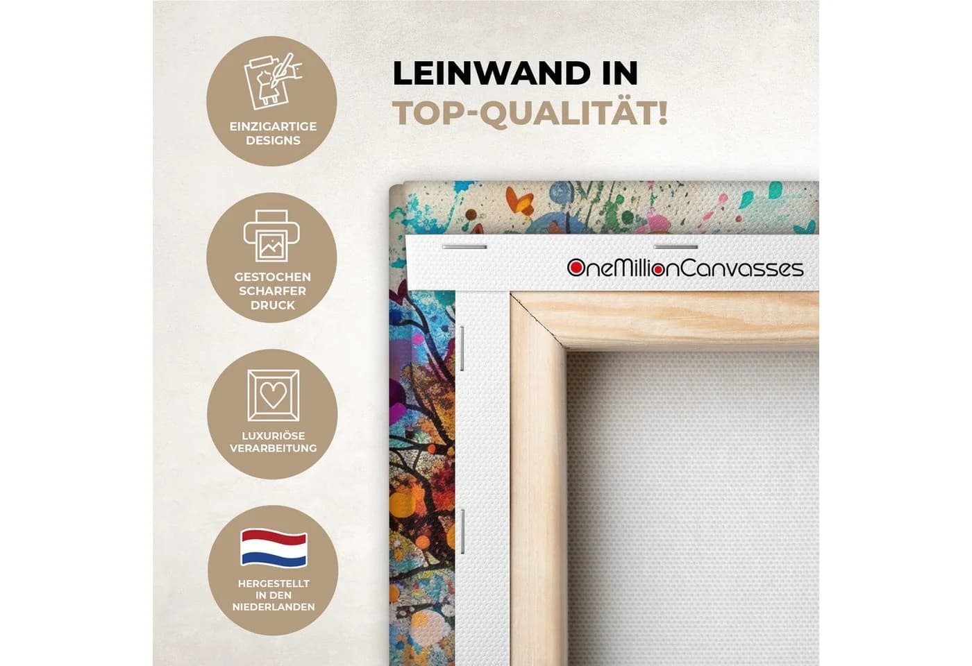 OneMillionCanvasses® Leinwandbild Baum des Lebens Bunt - Bild 3