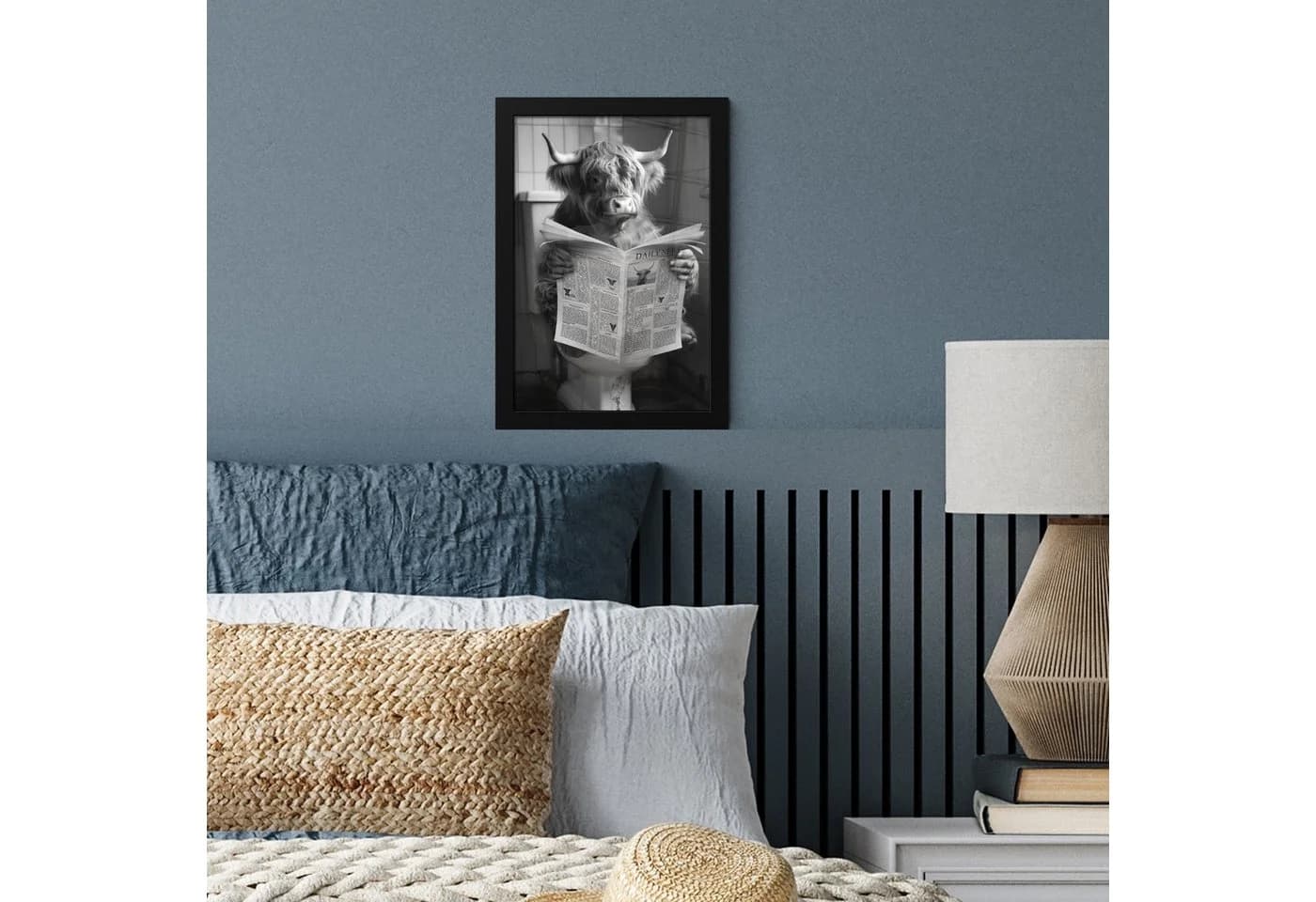 MuchoWow Poster Schottischer Highlander Schwarz-Weiß mit Rahmen - Bild 4