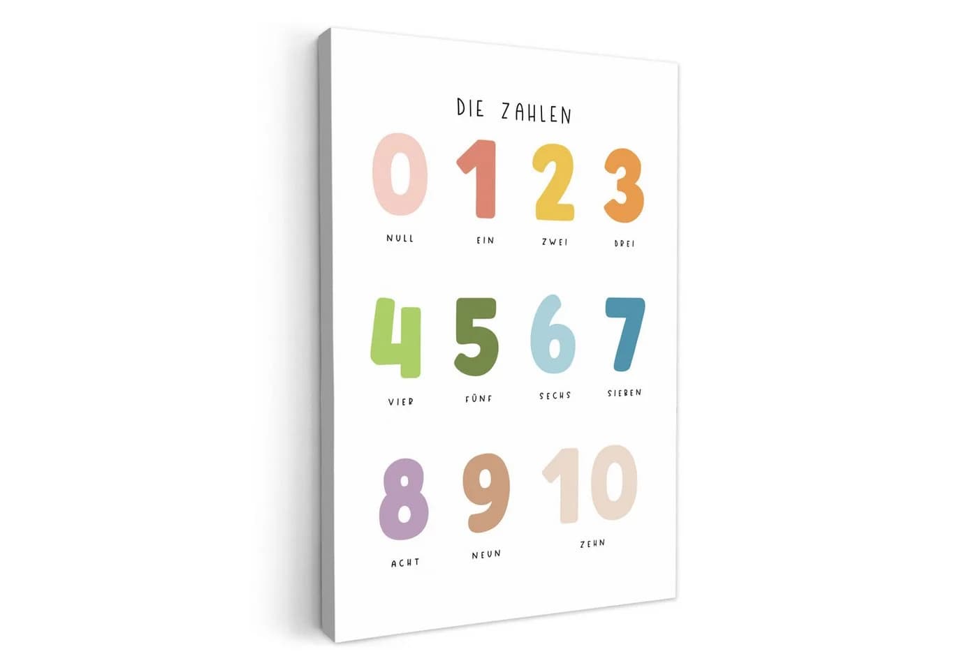 OneMillionCanvasses® Leinwandbild Pädagogisch Zählen 1-10 Weiß Bunt - Bild 2