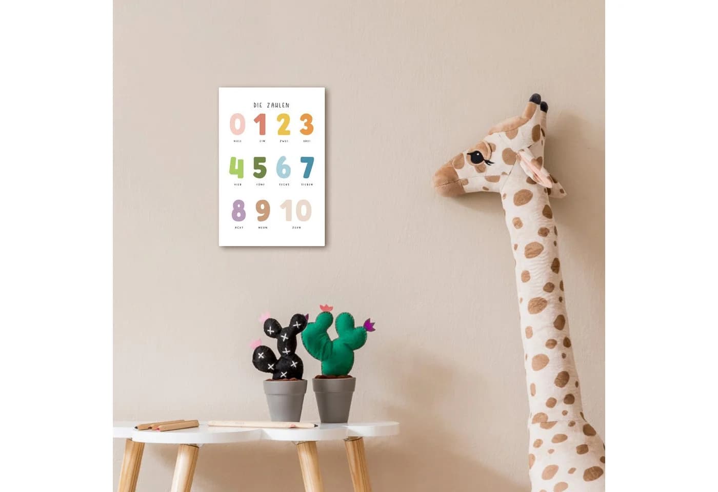 OneMillionCanvasses® Leinwandbild Pädagogisch Zählen 1-10 Weiß Bunt - Bild 4