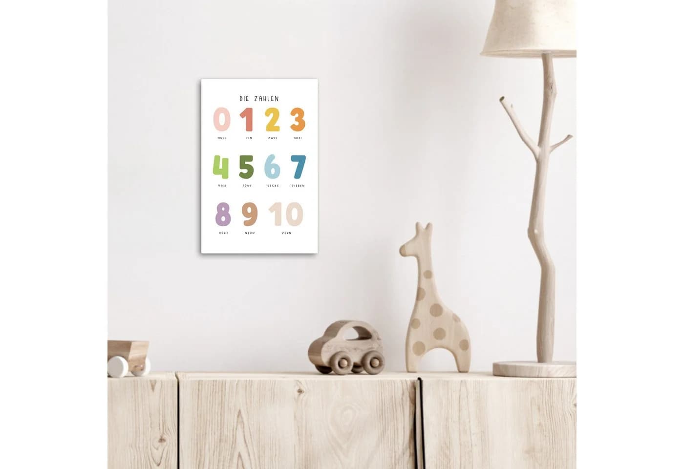 OneMillionCanvasses® Leinwandbild Pädagogisch Zählen 1-10 Weiß Bunt - Bild 5