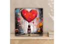 OneMillionCanvasses® Leinwandbild Mädchen Graffiti Herz Rot 20x20 cm Bild 1