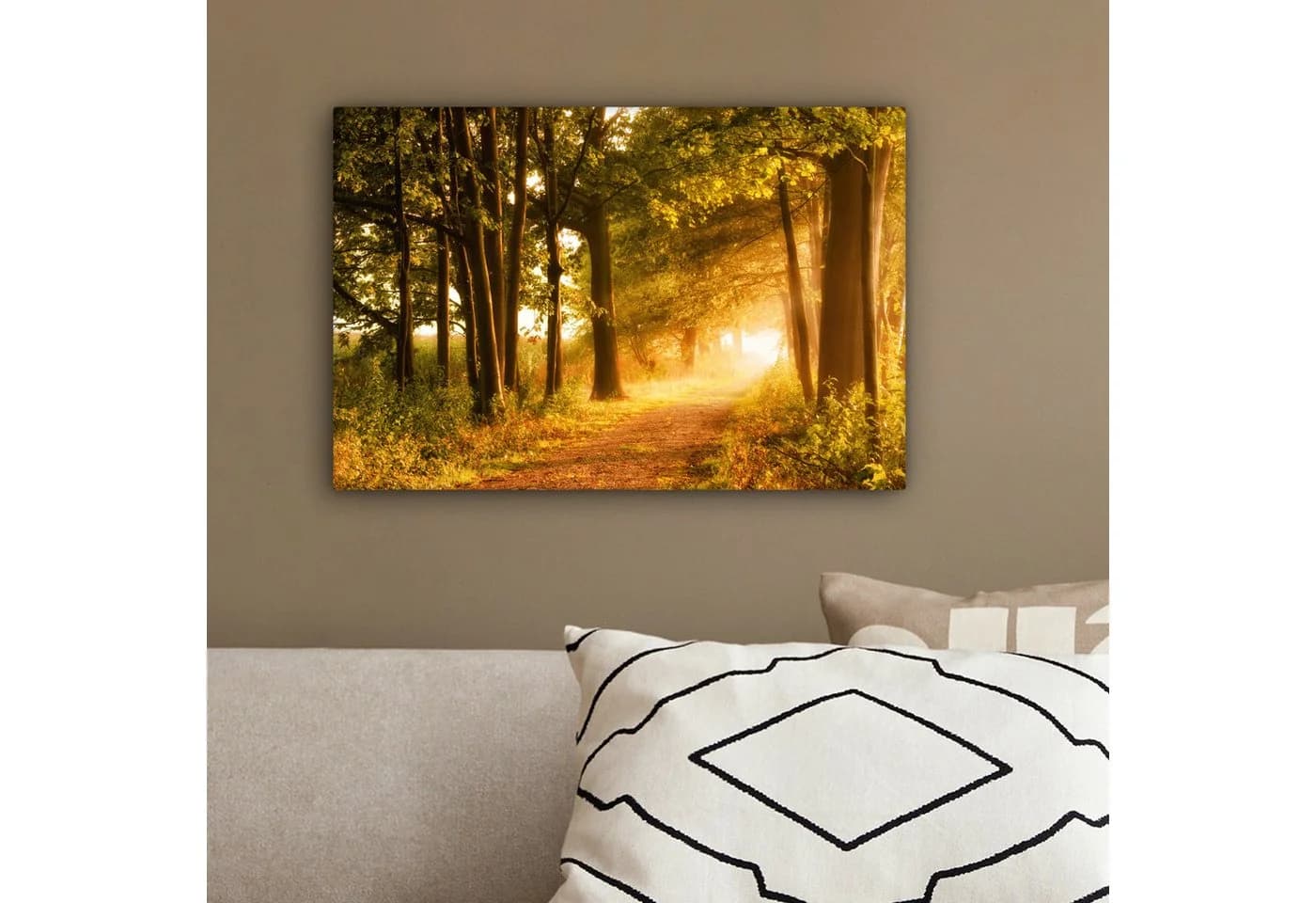 OneMillionCanvasses Leinwandbild Wald - Bäume - Herbst - Natur Fotodruck 30x20 cm - Bild 4