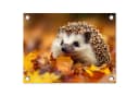 OnlyWow Gartenposter Igel Wald Herbstlaub PVC Bild 2