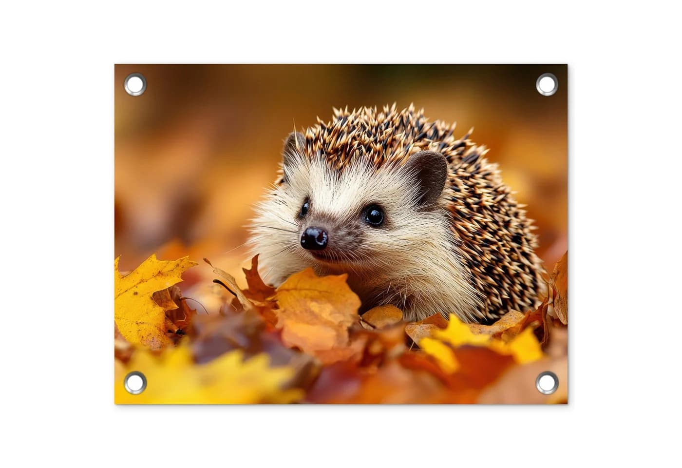 OnlyWow Gartenposter Igel Wald Herbstlaub PVC - Bild 2