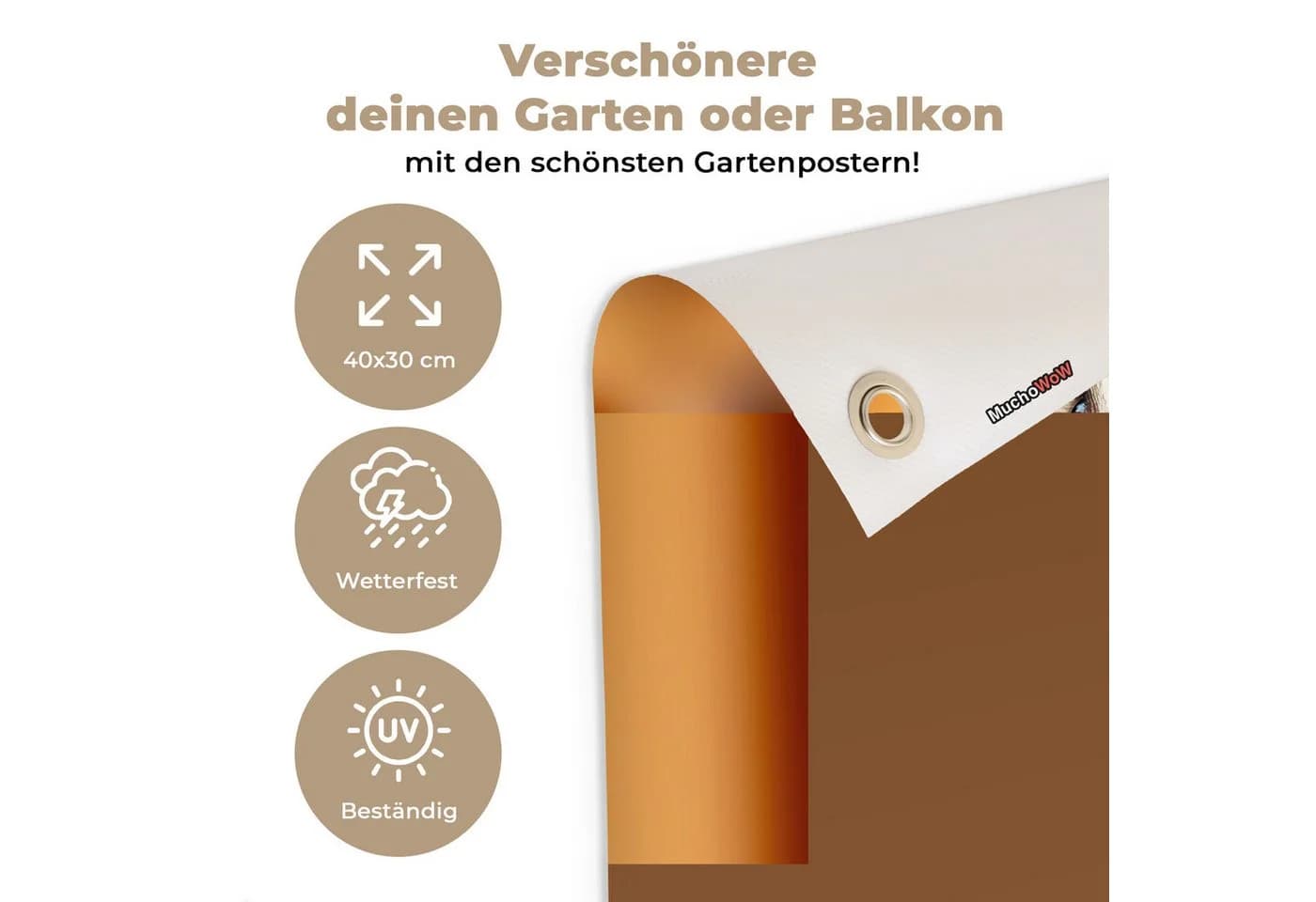 OnlyWow Gartenposter Igel Wald Herbstlaub PVC - Bild 3