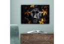 OneMillionCanvasses® Leinwandbild Schwarzer Panther Blumen Gold Bild 5