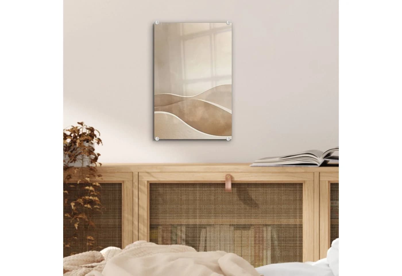 MuchoWow Acrylglasbild Beige Abstrakt Modern Inkl. Aufhängung - Bild 5