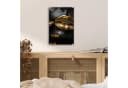 MuchoWow Acrylglasbild Lippen Gold Schwarz Abstrakt Bild 5